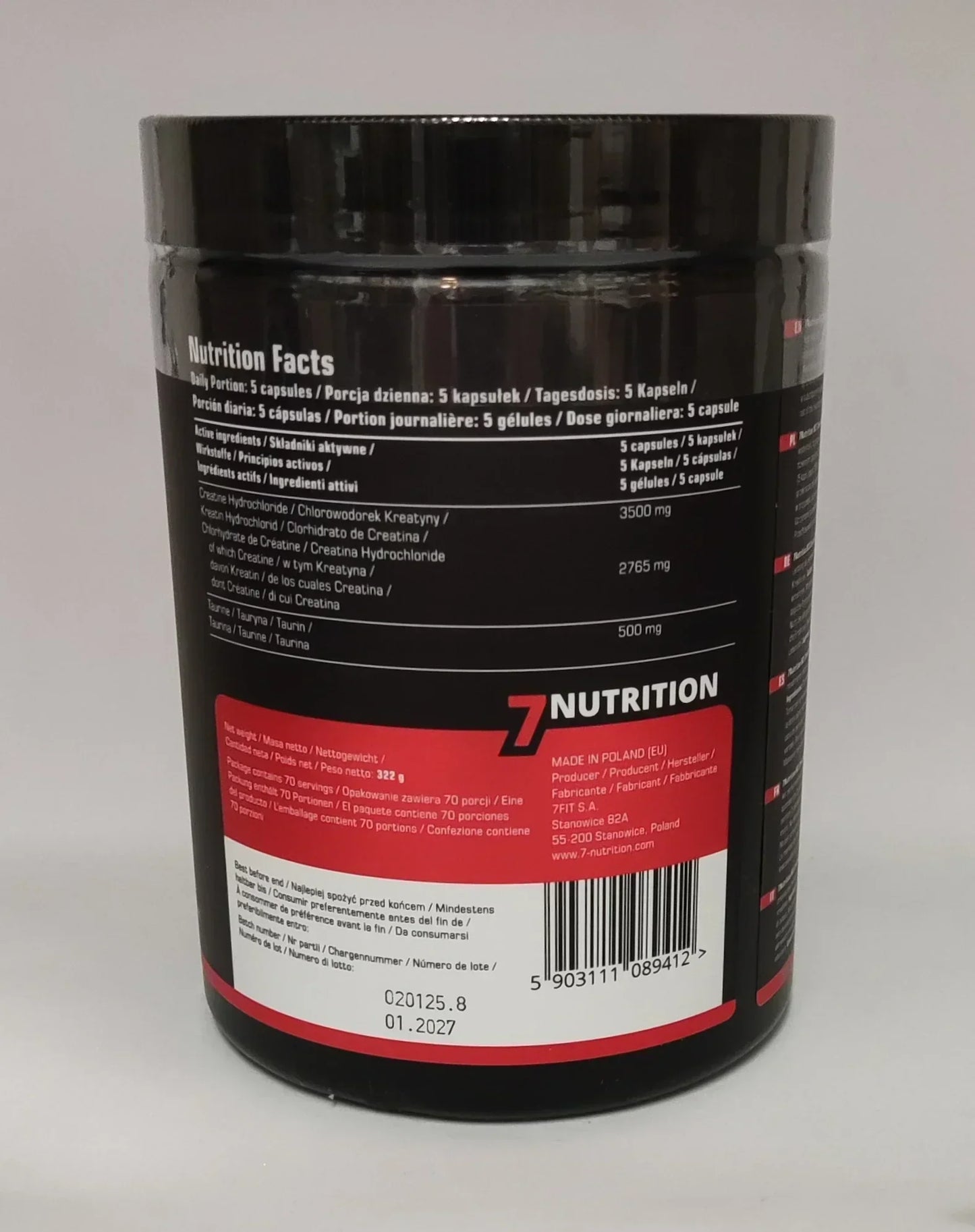 7Nutrition Creatin HCL 350 Kapseln - Supplement-Support.com