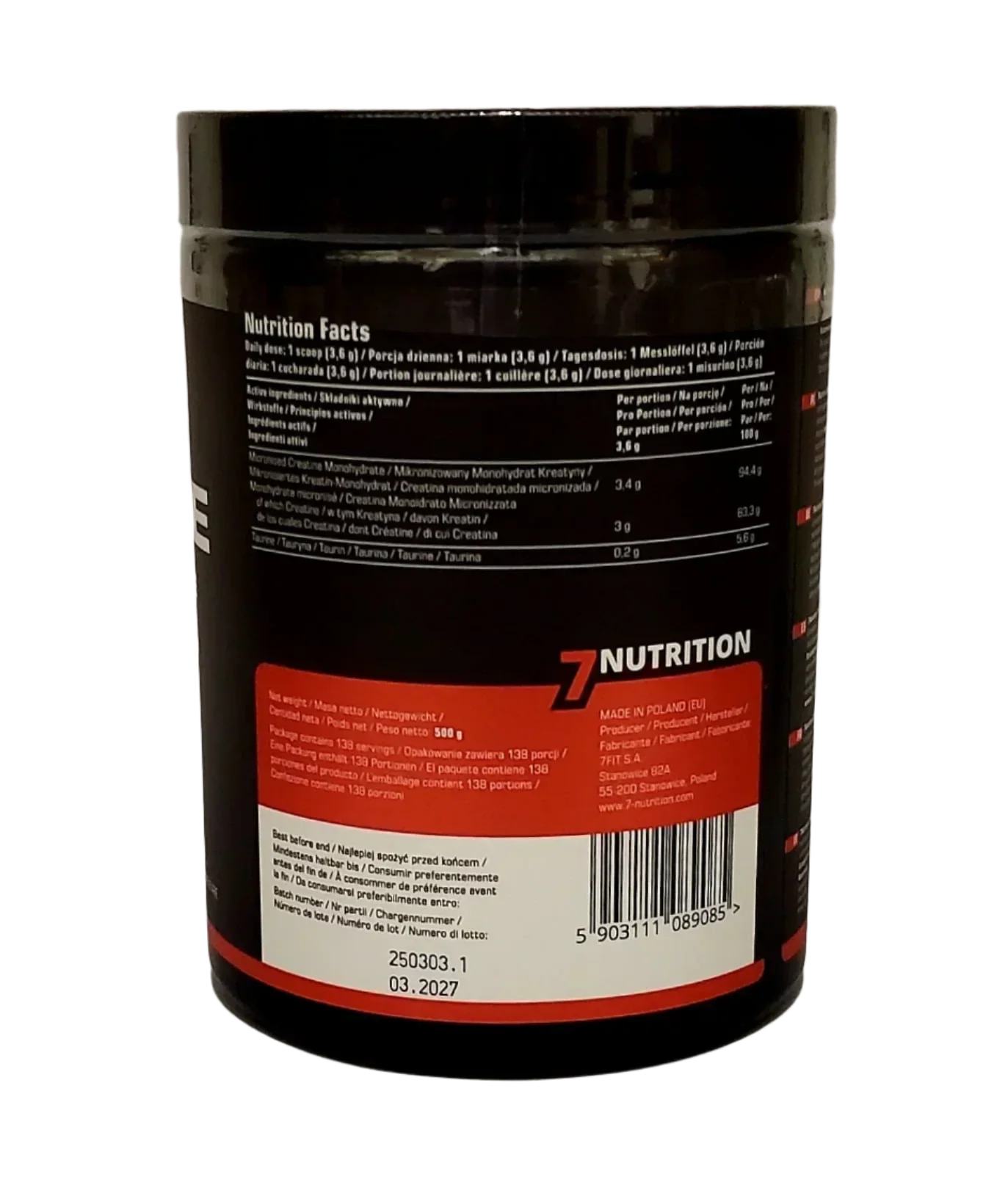 7Nutrition Creatine Monohydrate 500g - Supplement-Support.com