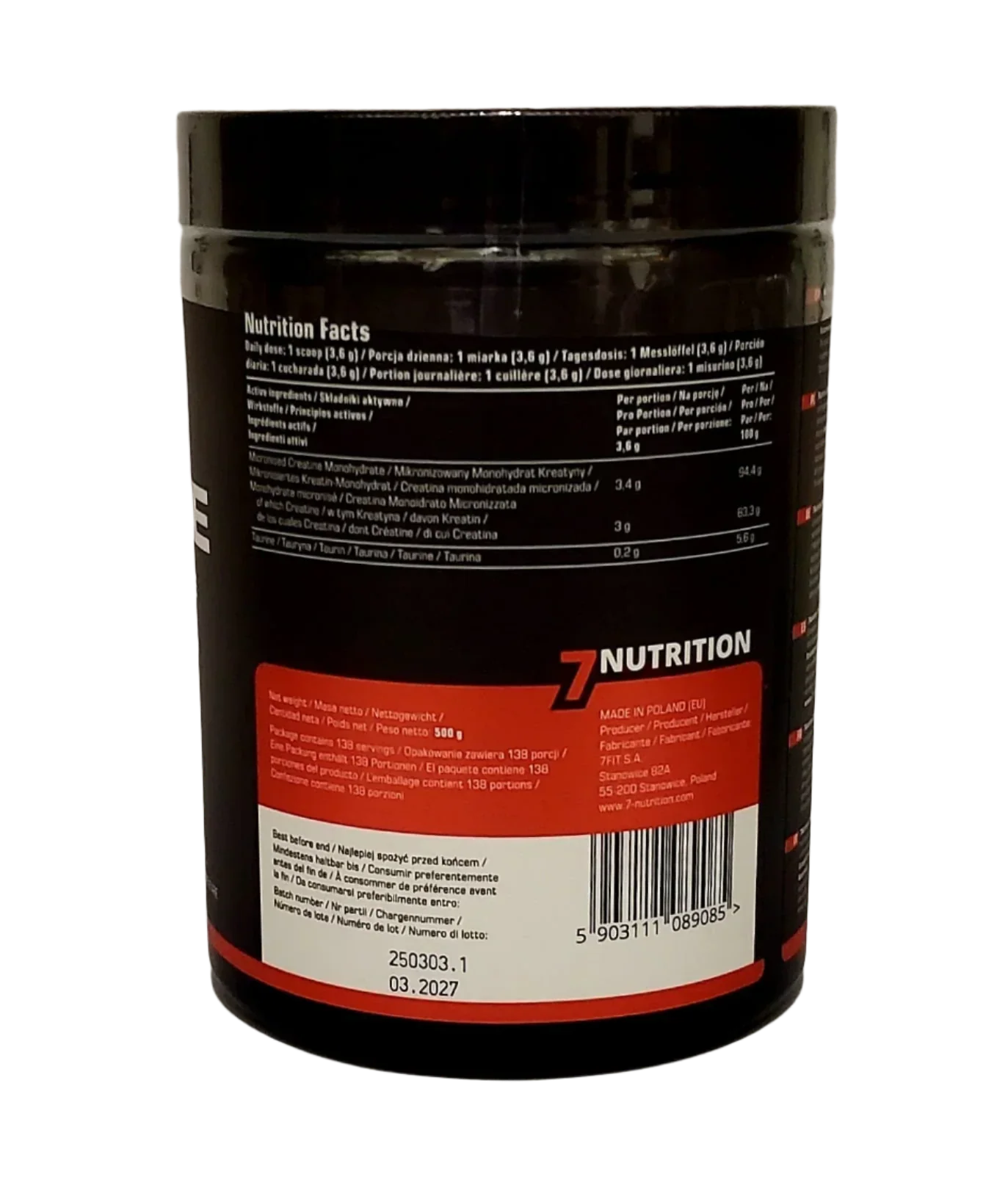 7Nutrition Creatine Monohydrate 500g - Supplement Support