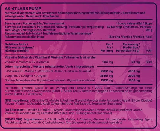 AK47 LABS Pump 225g - Supplement Support