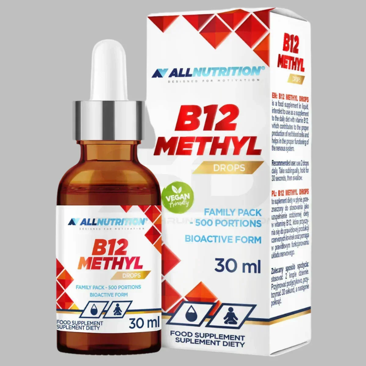 ALL NUTRITION® VITAMIN B12 Methyl Tropfen 30ml - Supplement-Support.com