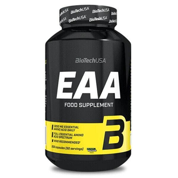BioTech USA EAA - 200 Caps - Essentielle Aminosäuren - hoch Dosiert - Supplement Support