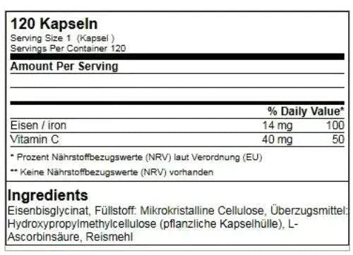 GN Laboratories Eisen / IRON 120 Kapseln - Supplement Support