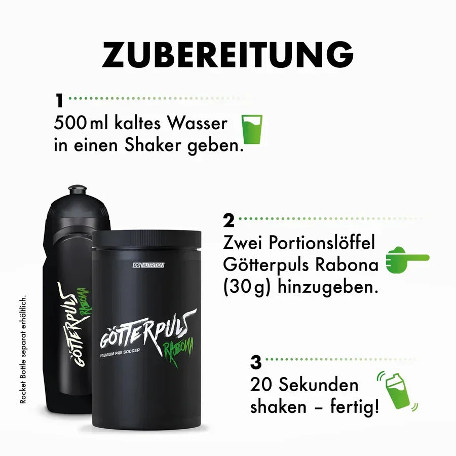Götterpuls Rabona - Premium Pre Soccer 600g / Fußballer Booster - Supplement-Support.com