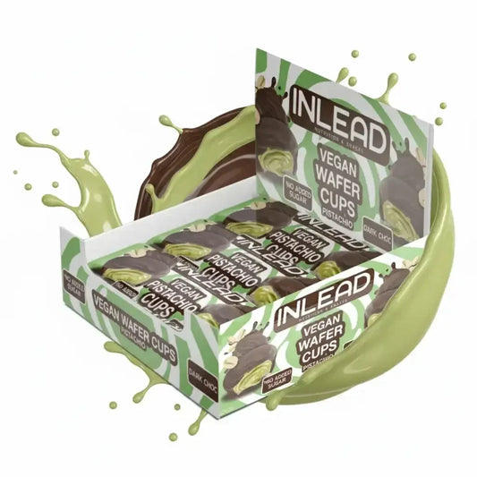 Inlead Wafer Cups 50 g Vegan Pistachio Dark Choc - Supplement-Support.com