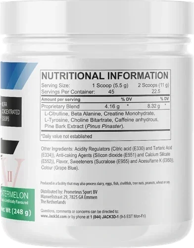 JACK3D ADVANCED Pre Workout Booster 248g - Supplement-Support.com