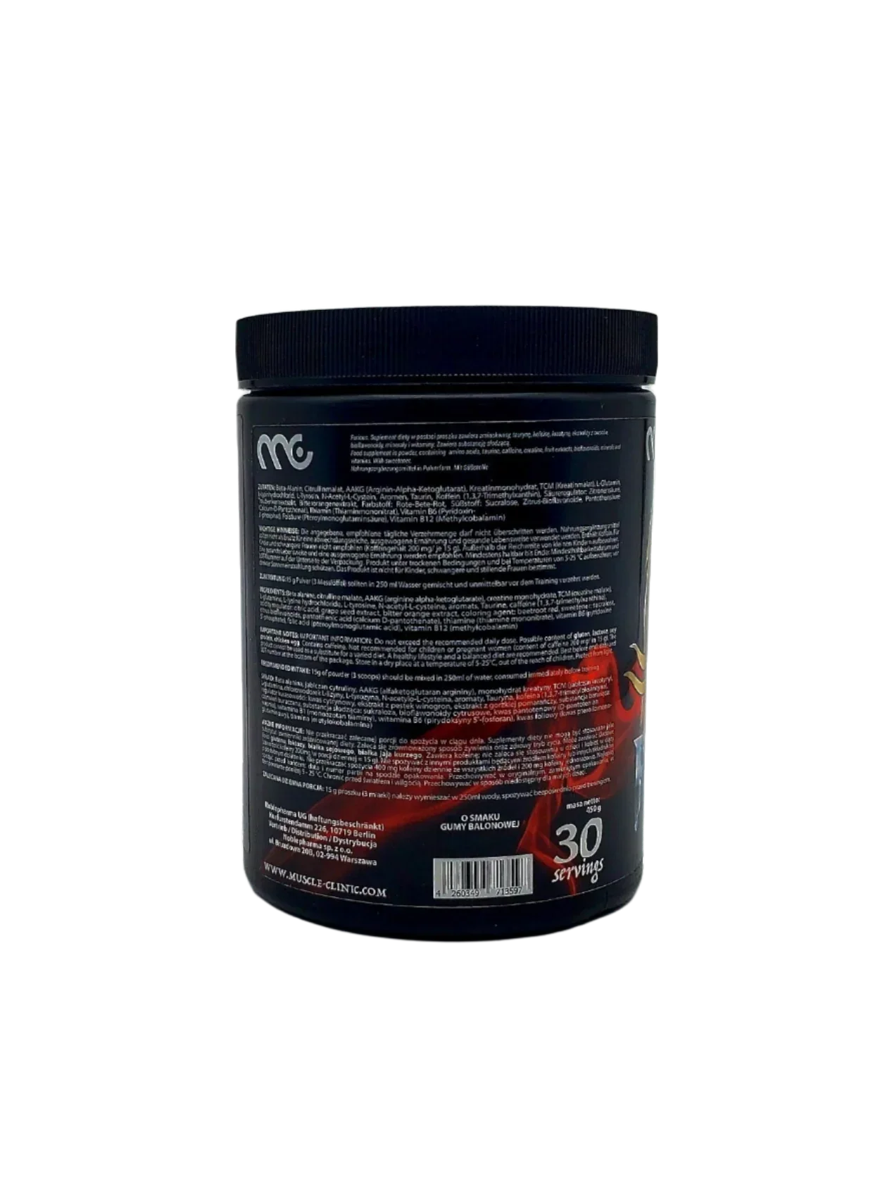 MUSCLE CLINIC® FURIOUS Pre Workout 450g - Supplement-Support.com