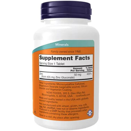 NOW Foods Zinc 250 Tabletten a´50mg - Supplement Support