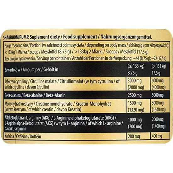 Shaaboom Pump 385g Pre Workout Booster - Supplement Support