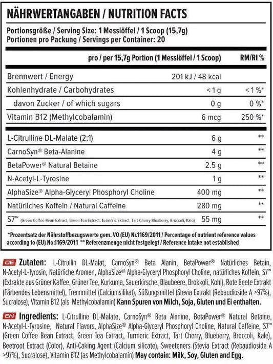 VAST® V8 TOTAL ENERGY PRE WORKOUT - Supplement-Support.com