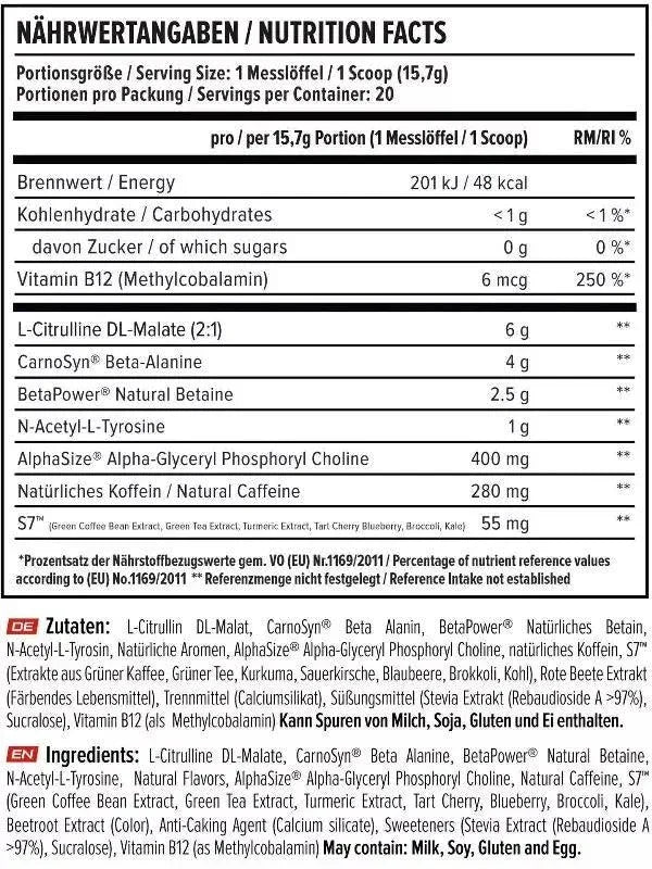 VAST® V8 TOTAL ENERGY PRE WORKOUT - Supplement-Support.com