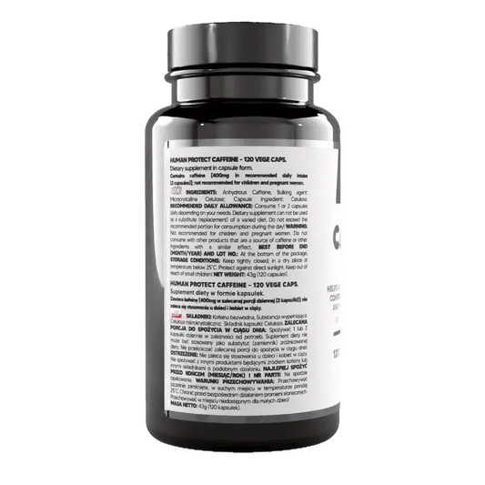 Wasserfreies Koffein, 120 Kapseln. - Supplement-Support.com