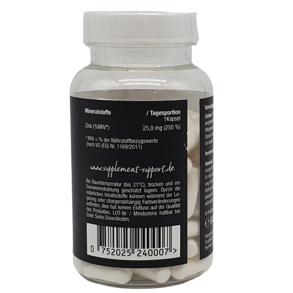 Zink Citrat 90 Vegan Kapseln 25mg - Supplement-Support.com