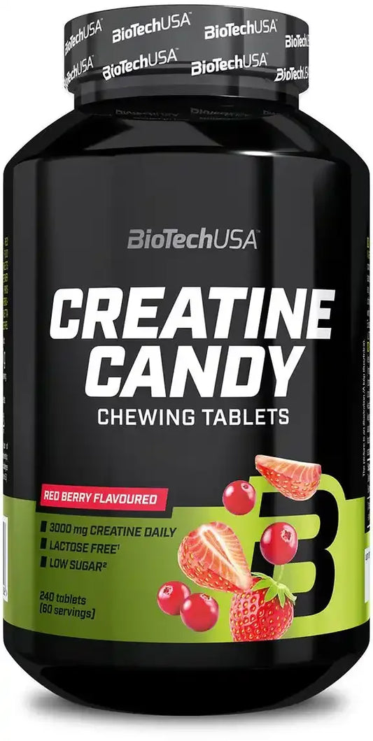 BioTech USA Creatine Candy, 240 Kautabletten Red Berry - Supplement-Support.com