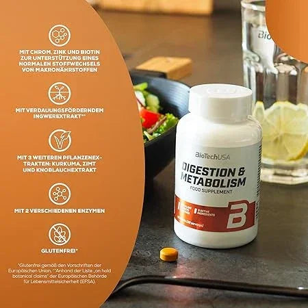 BioTech USA Digestion & Metabolism 60 Tabletten - Supplement Support