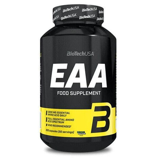 BioTech USA EAA - 200 Caps - Essentielle Aminosäuren - hoch Dosiert - Supplement Support