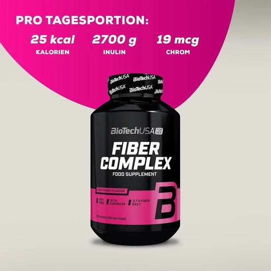 BioTech USA Fiber Complex Ballaststoff 120 Kautabletten - Supplement-Support.com