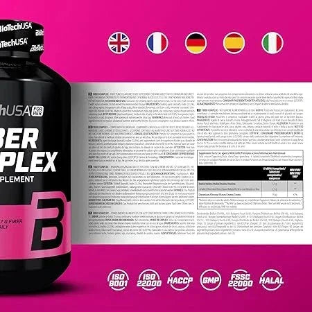 BioTech USA Fiber Complex Ballaststoff 120 Kautabletten - Supplement-Support.com