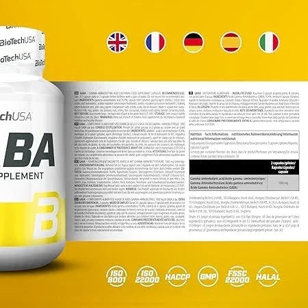 BioTech USA GABA - 60 Kapseln 500mg - Supplement-Support.com
