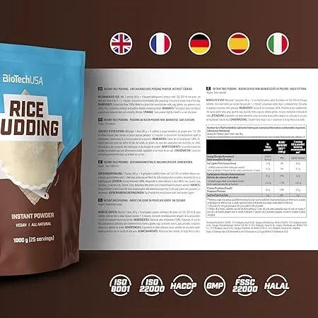 BIOTECH USA INSTANT RICE PUDDING l 1000g Tüte - Supplement-Support.com