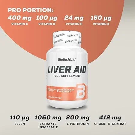 BioTech USA Liver Aid Leber Support 60Tab. - Supplement-Support.com