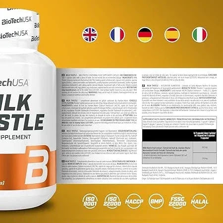 BioTech USA Milk Thistle Leber Support 60 Kapseln - Supplement-Support.com