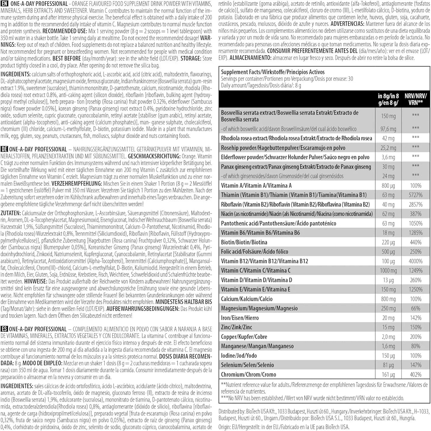 BioTech USA One a Day Professional Multivitamin - 240g - Supplement-Support.com