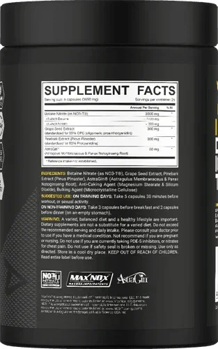 Dedicated Vaso Grow Pump Booster 125Caps - Supplement Support