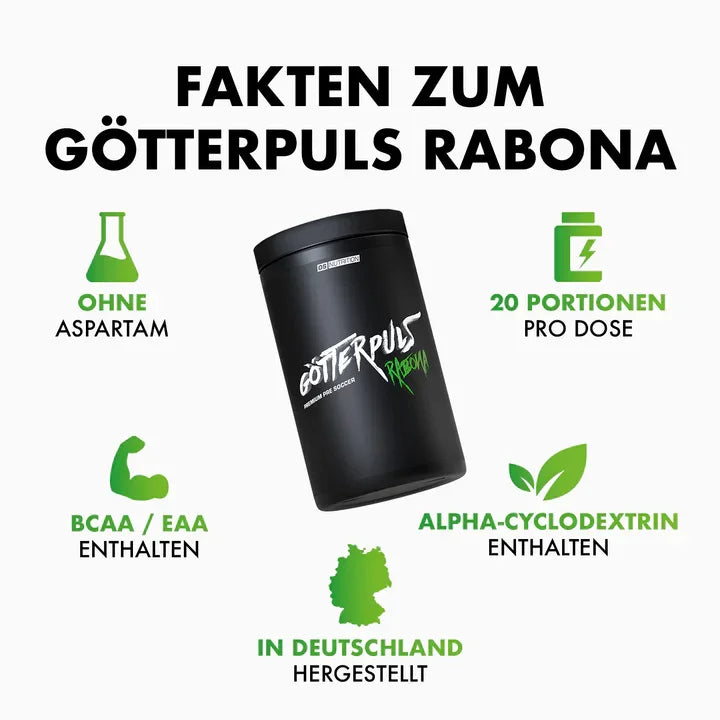 Götterpuls Rabona - Premium Pre Soccer 600g / Fußballer Booster - Supplement Support