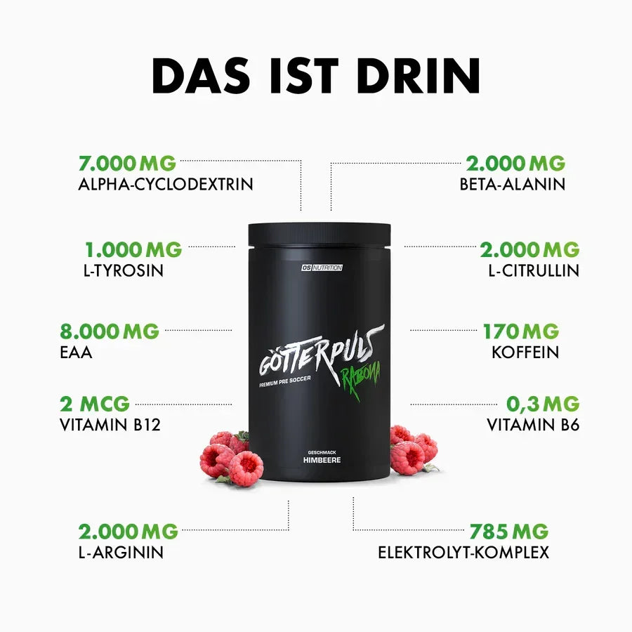 Götterpuls Rabona - Premium Pre Soccer 600g / Fußballer Booster - Supplement-Support.com