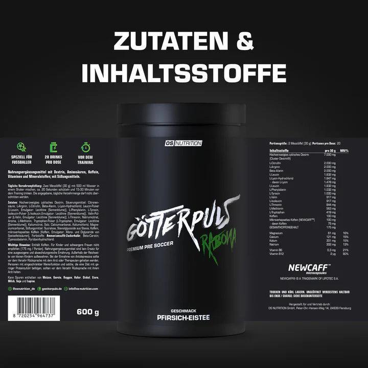 Götterpuls Rabona - Premium Pre Soccer 600g / Fußballer Booster - Supplement-Support.com