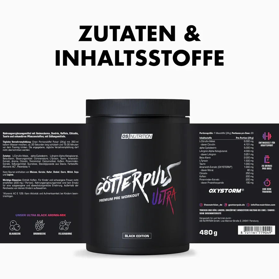 Götterpuls ULTRA - Premium Pre Workout 480g - Supplement Support