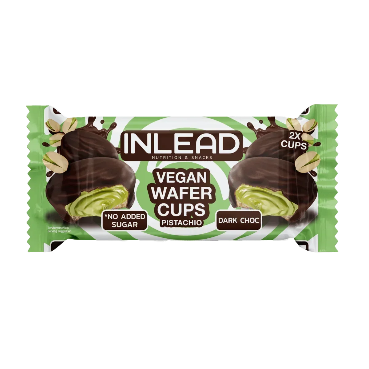 Inlead Wafer Cups 50 g Vegan Pistachio Dark Choc - Supplement-Support.com