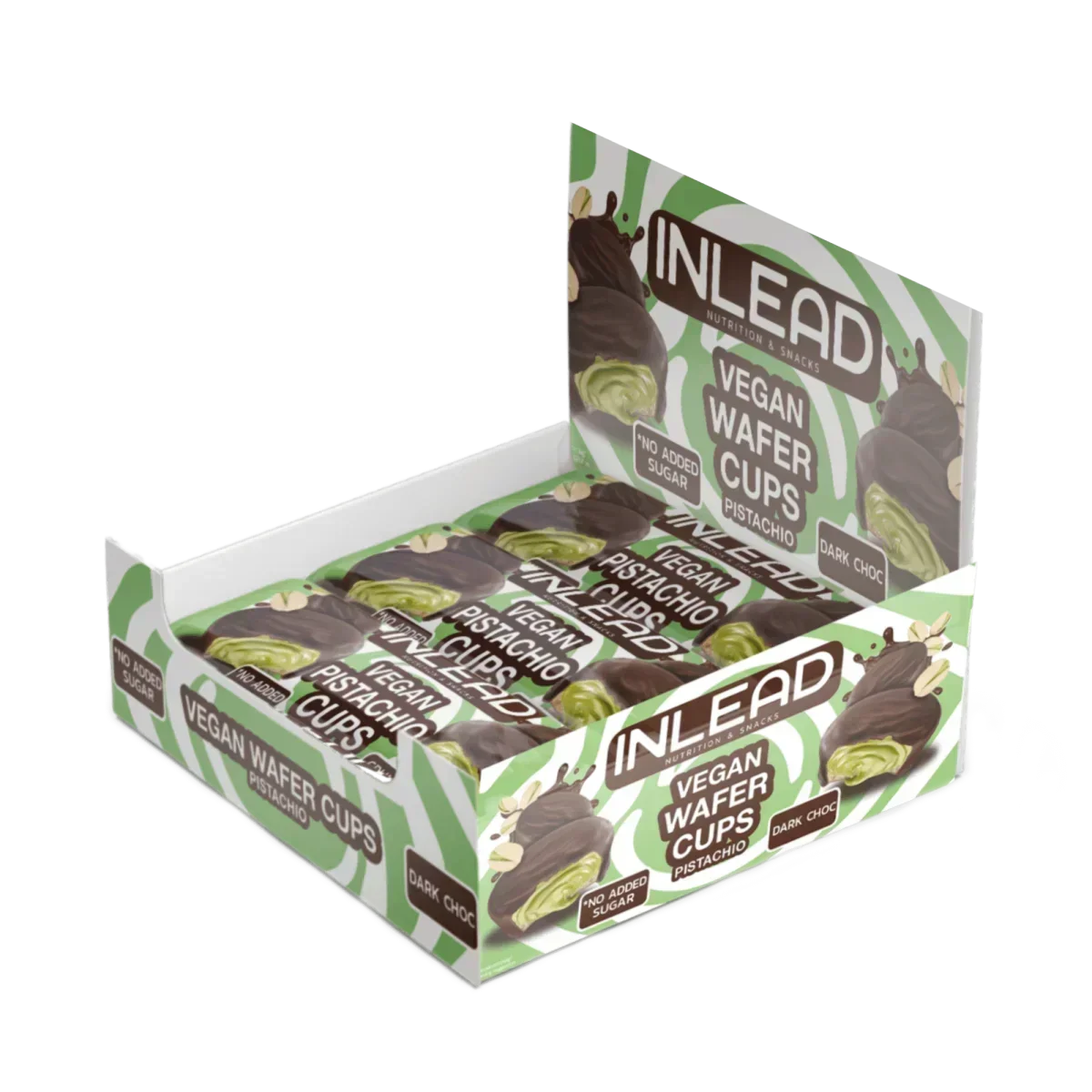 Inlead Wafer Cups 50 g Vegan Pistachio Dark Choc - Supplement-Support.com