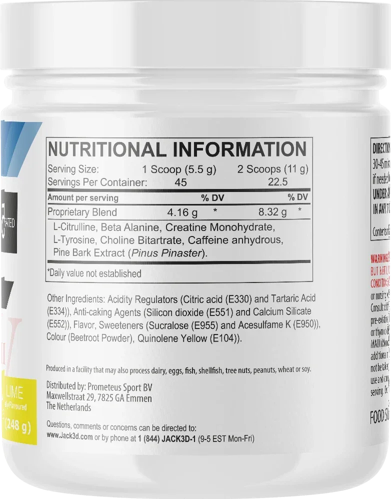 JACK3D ADVANCED Pre Workout Booster 248g - Supplement Support