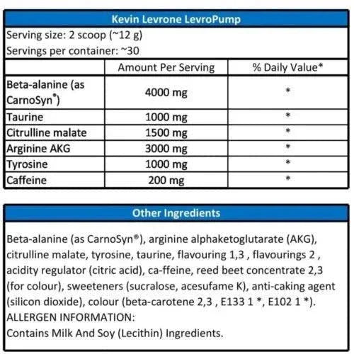 LevroPump Trainingsbooster 360g Signature Series - Supplement-Support.com