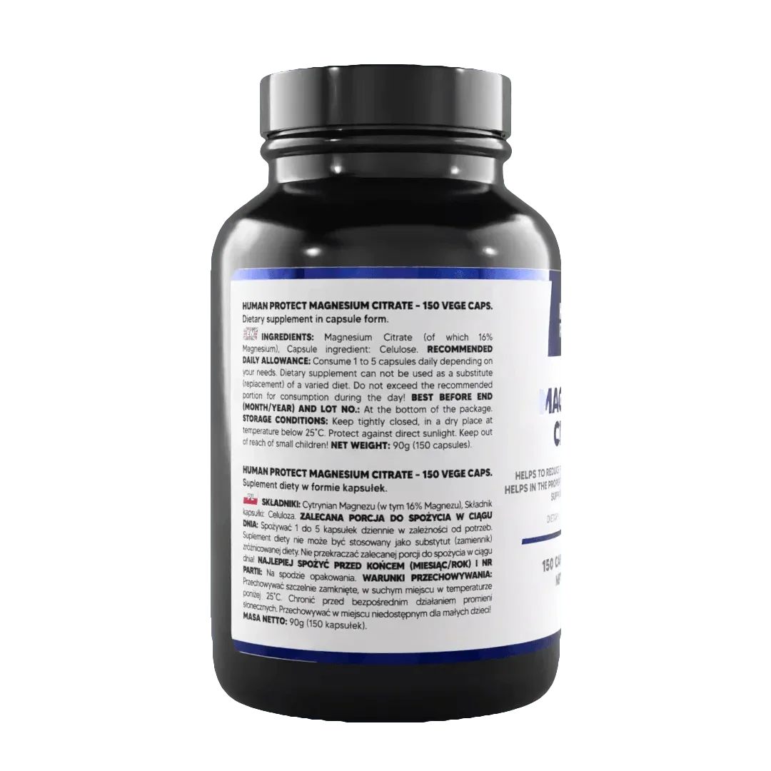 Magnesium Citrat 150 caps. 500mg - Supplement-Support.com