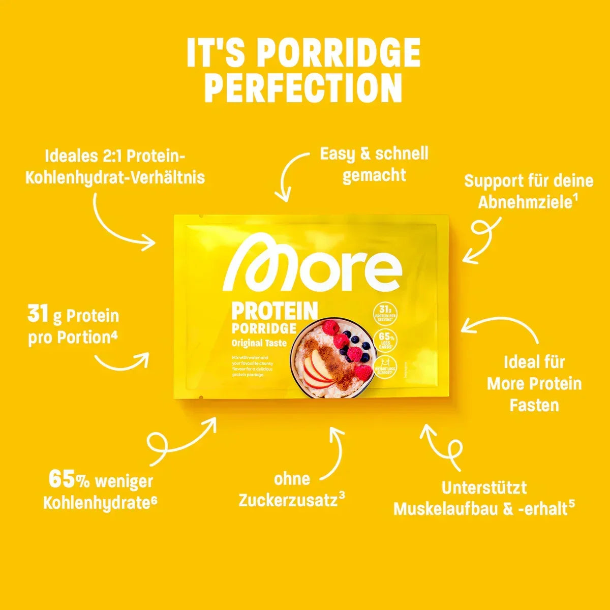 More Protein Porridge 62g - Original Taste - Supplement-Support.com