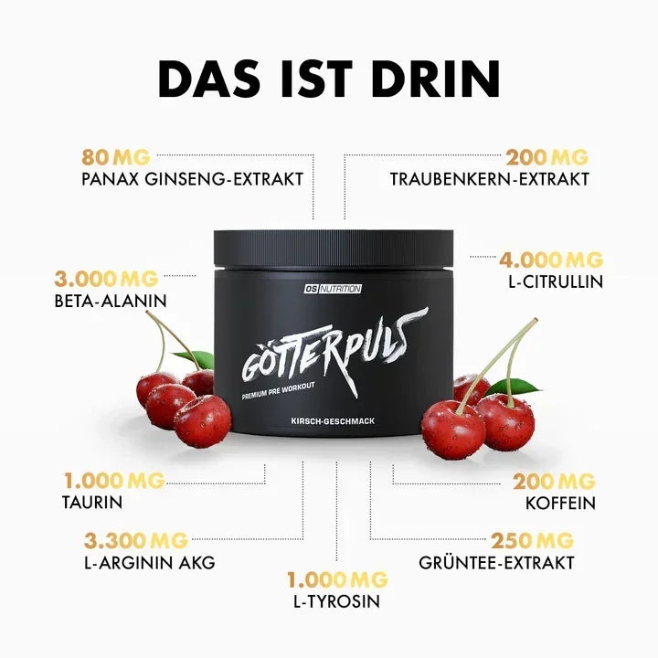 OS Nutrition Götterpuls Pre Workout Booster 308g - Supplement-Support.com