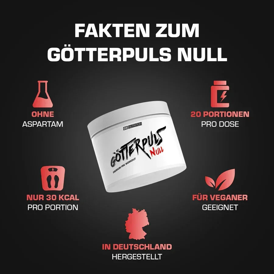 OS Nutrition Götterpuls® NULL Pre Workout Booster 300g STIM FREE - Supplement-Support.com