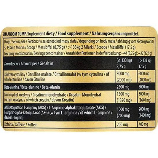 Shaaboom Pump 385g Pre Workout Booster - Supplement Support