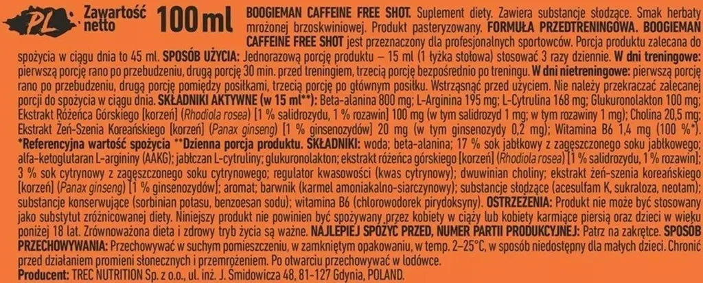 TREC Nutrition BOOGIEMAN Booster Shots 24x100ml - Supplement-Support.com