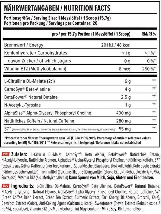 VAST® V8 TOTAL ENERGY PRE WORKOUT - Supplement Support