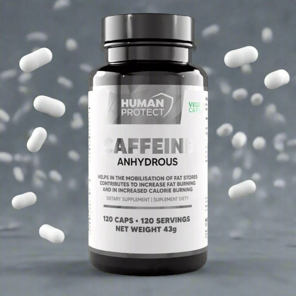 Wasserfreies Koffein, 120 Kapseln. - Supplement Support