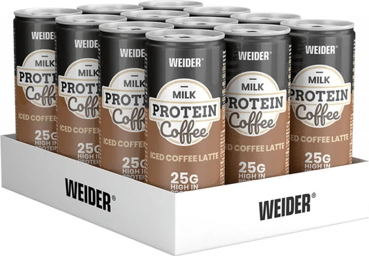 Weider Protein Coffee,12x250 ml Dose (inkl. Pfand), Iced Coffe Latte - Supplement Support