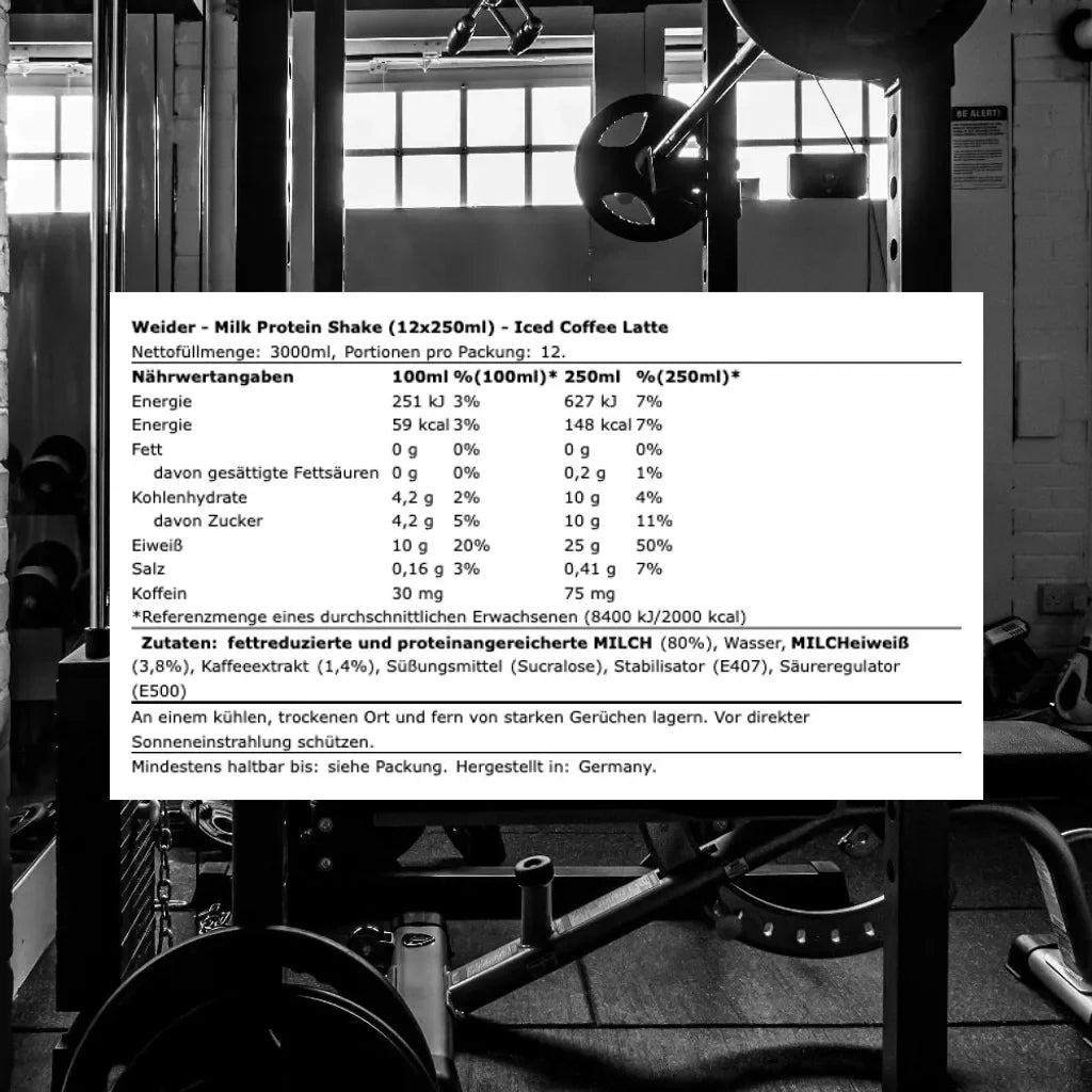 Weider Protein Coffee,250 ml Dose (inkl. Pfand), Iced Coffe Latte - Supplement Support